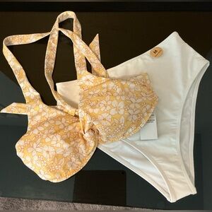 Hollister Yellow Floral Bikini set